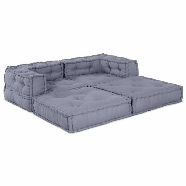 vidaXL Modular Sofa 2 pcs Grey 140 x 70 x 56 cm Fabric