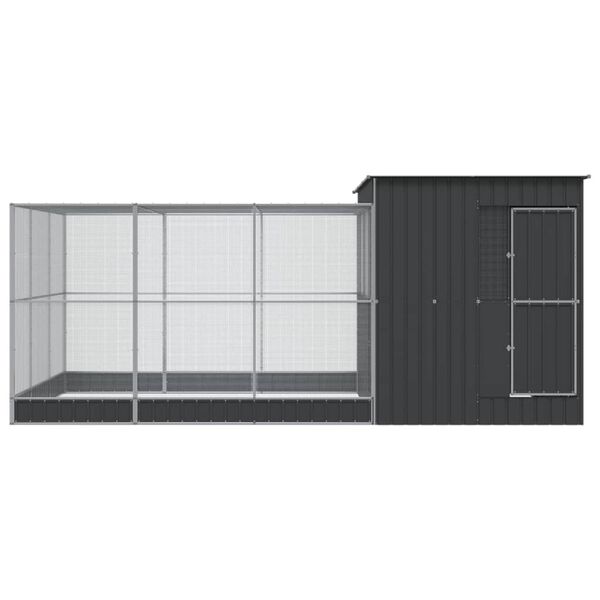 vidaXL Aviary with Extension Silver 497x303x216 cm Steel
