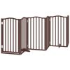 vidaXL Dog Gate with Door Foldable 6 Panels Brown Oak 300 cm&nbsp;Poplar Wood
