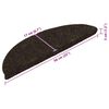 vidaXL Stair Mats Self-adhesive 5 pcs 56x17x3 cm Dark Brown Half Round