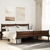 vidaXL Metal Bed Frame without Mattress Brown Oak 193x203 cm