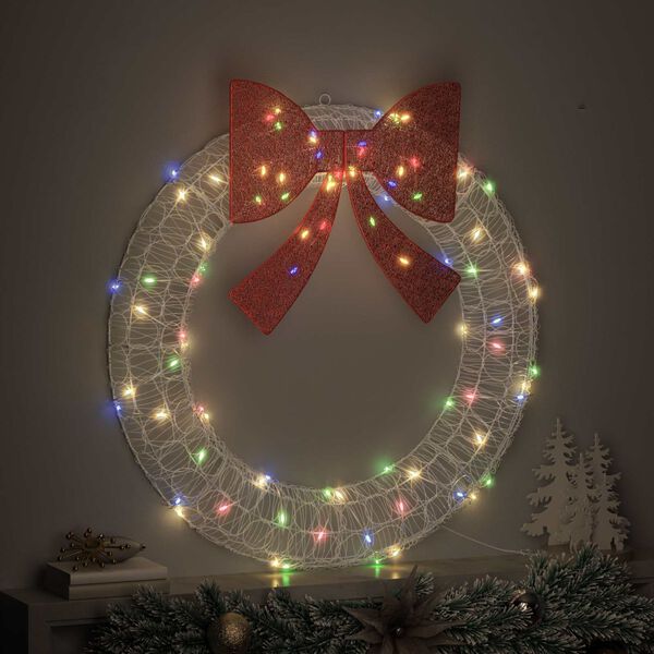 vidaXL Wreath with 80 LEDs Multicolour 92 x 92 x 9.5 cm Acrylic