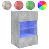 vidaXL TV Wall Cabinet with LED Lights Concrete Grey 40x30x60,5 cm