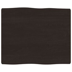 vidaXL Table Top Dark Brown 60x50x(2-4) cm Treated Solid Wood Live Edge