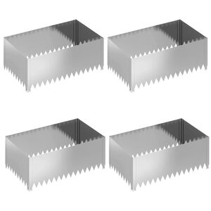 vidaXL Lawn Edging 4 pcs 100 x 60 x 35 cm Steel Silver