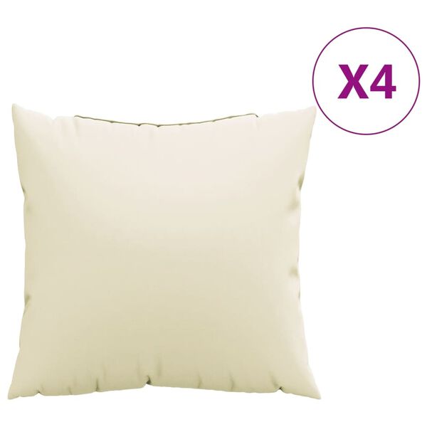 vidaXL Sofa Cushions 4 pcs Cream 60x60 cm Fabric