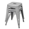 vidaXL Stacking Stools 2 pcs Grey Metal