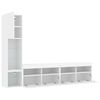 vidaXL 4 Piece TV Wall Units with LED White Engineered Wood