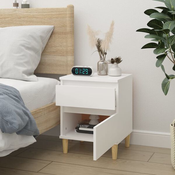 vidaXL Bedside Cabinet White 40x35x50 cm
