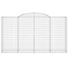 vidaXL Arched Gabion Baskets 9 pcs 300x50x160/180 cm Galvanised Iron