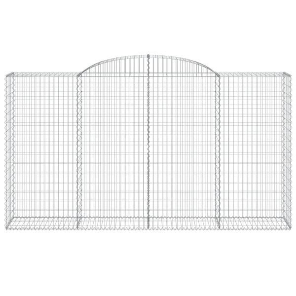 vidaXL Arched Gabion Baskets 9 pcs 300x50x160/180 cm Galvanised Iron