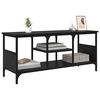 vidaXL TV Cabinet Black Oak 100 x 35 x 45 cm Engineered Wood and Iron