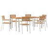 vidaXL Garden Dining Set 7 pcs Solid Teak Wood and Stainless Steel
