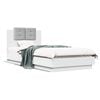 vidaXL Bed Frame with Headboard White 90x200 cm Engineered Wood