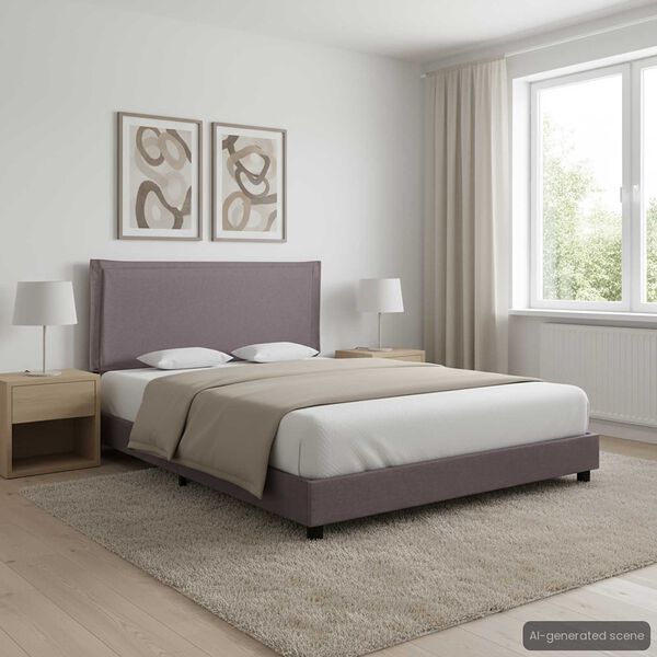 vidaXL Bed Frame without Mattress Taupe Fabric 135x190 cm Double