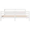 vidaXL Bed Frame with Headboard without Mattress White 180x200 cm Super King