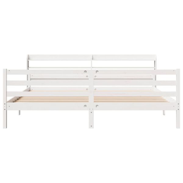 vidaXL Bed Frame with Headboard without Mattress White 180x200 cm Super King