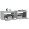 vidaXL Bedside Cabinets 2 pcs with LEDs Grey Sonoma 60x35x40 cm