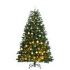 vidaXL Artificial Hinged Christmas Tree 300 LEDs & Ball Set 180 cm