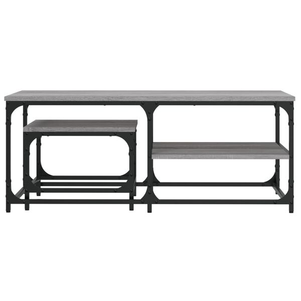 vidaXL Nesting Coffee Tables 2 pcs Grey Sonoma Engineered Wood