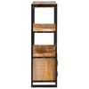 vidaXL Bookshelf with Doors Brown Solid Rough Mango Wood and Metal