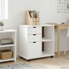 vidaXL Rolling Cabinet White 63.5 x 39 x 65.5 cm Solid Pine Wood