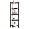 vidaXL Bookcase 5-Tier Smoked Oak 40x30x154 cm Engineered Wood