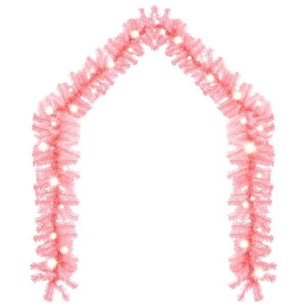 vidaXL Christmas Garland with LED Lights 20 m Pink