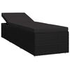 vidaXL Garden Sunloungers Reclining 3 pcs Black Poly rattan