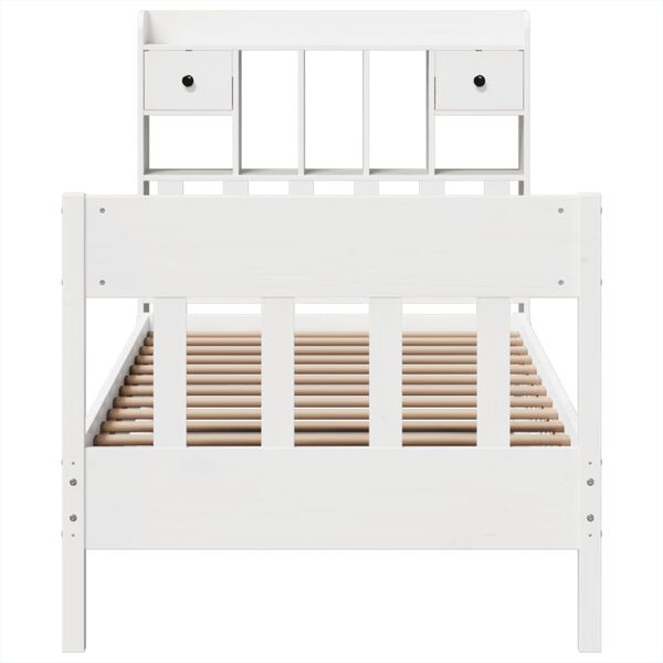 vidaXL Bed Frame without Mattress White 90x190 cm Single Solid Wood Pine