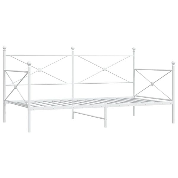vidaXL Day Bed without Mattress White 100x200 cm Steel