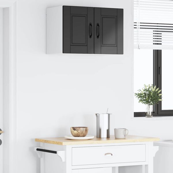 vidaXL Kitchen Cabinet with Door Black 60 x 31 x 40 cm Engineered Wood