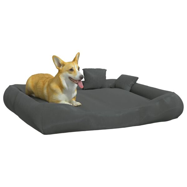 vidaXL Dog Cushion with Pillows Dark Grey 135x110x23 cm Oxford Fabric