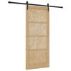 vidaXL Sliding Door Natural and Black 86 x 198.5 cm Solid Pine Wood