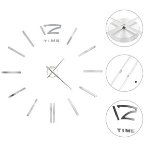 vidaXL 3D Wall Clock Modern Design 100 cm XXL Silver