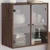 vidaXL Wall Cabinet with Glass Doors Brown Oak 68x37x68.5 cm