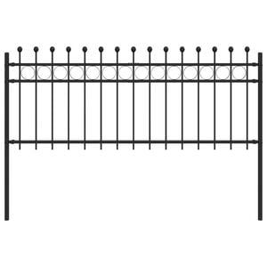 vidaXL Ring Fence TILBURG 200 x 80 cm Powder-Coated Steel Black