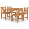 vidaXL 5 Piece Garden Dining Set 120x70 cm Solid Teak Wood