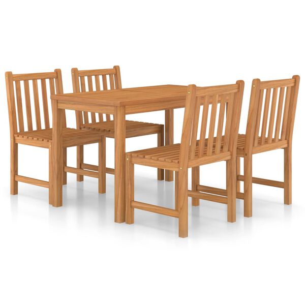 vidaXL 5 Piece Garden Dining Set 120x70 cm Solid Teak Wood