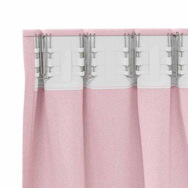 vidaXL Blackout Curtains with Rings 2 pcs Baby Pink 245 x 140 cm