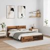 vidaXL Bed Frame with Headboard Old Wood 135 x 190 cm Engineered Wood