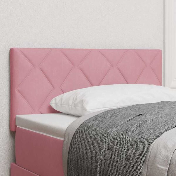 vidaXL LED Headboard with Headboard Pink 100 cm Faux Leather