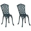 vidaXL Garden Chair 2 pcs Green Aluminium