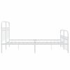 vidaXL Metal Bed Frame without Mattress with Footboard White 150x200cm