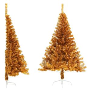 vidaXL Christmas Tree | Gold | PET, Steel | 120 cm tall | Decorative Inlays