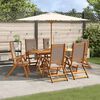 vidaXL 7 Piece Garden Dining Set Solid Wood Acacia and Textilene
