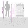 vidaXL Fence Gate with Spikes Black 100 x 200 cm Powder-coated steel