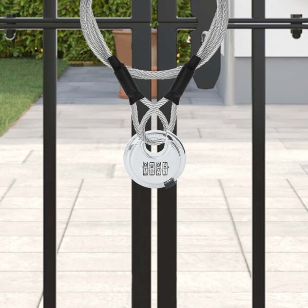 vidaXL Discus Locks with Keys 6 pcs Silver 7 x 2.3 x 7 cm