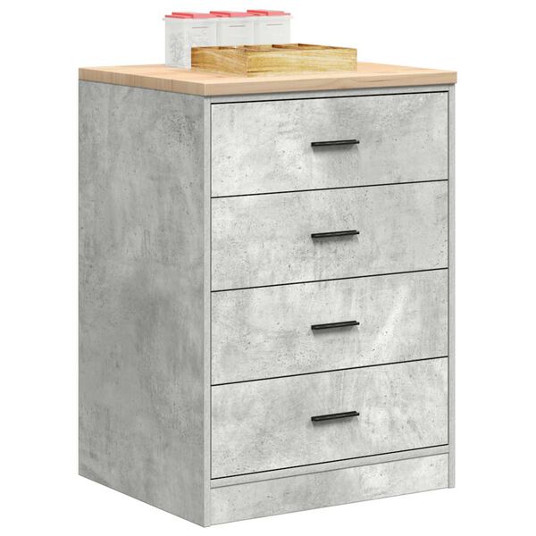 vidaXL Garage Storage Cabinet Concrete Grey 60x51x85 cm Solid Wood Pine