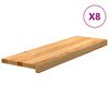 vidaXL Stair Treads 8 pcs Light Brown 80x25x2 cm Solid Wood Oak